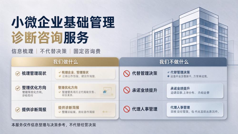小微企业基础管理诊断咨询服务 - 信永成咨询